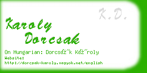 karoly dorcsak business card